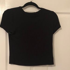 black ribbed crop top